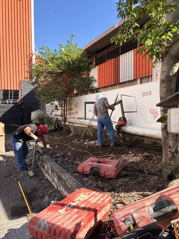 Préparation du support à l'outillage avant coulage de la dalle béton